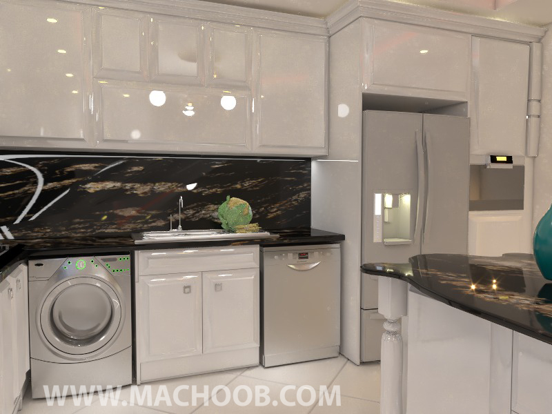 طراحی ساده و مینیمال کابینت آشپزخانه نئوکلاسیک