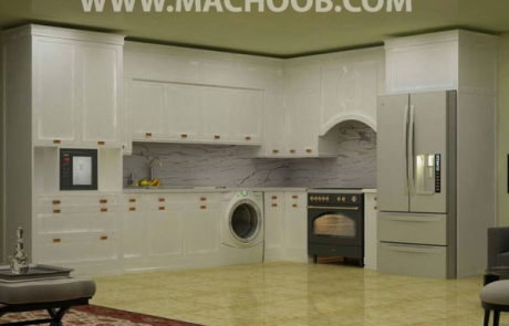 رنگ سفید مدل پست مدرن کابینت آشپزخانه