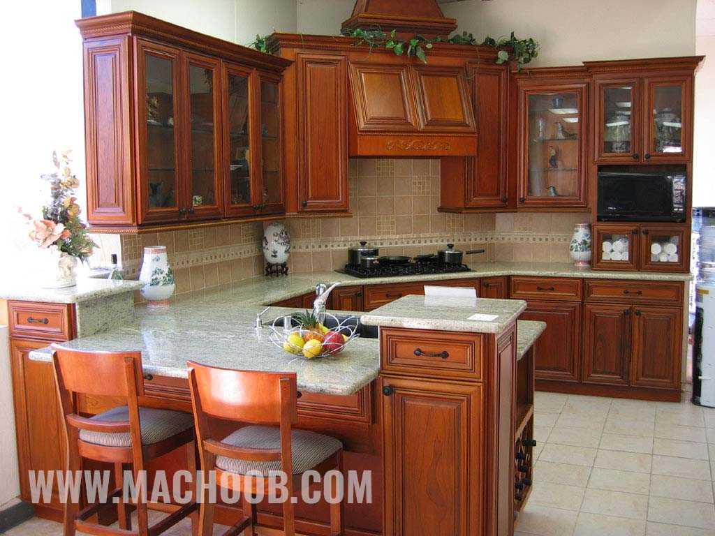 کابینت آشپزخانه سبک کلاسیک مدل تمام چوب