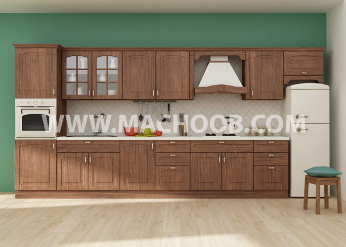 کابینت آشپزخانه با روکش چوبی